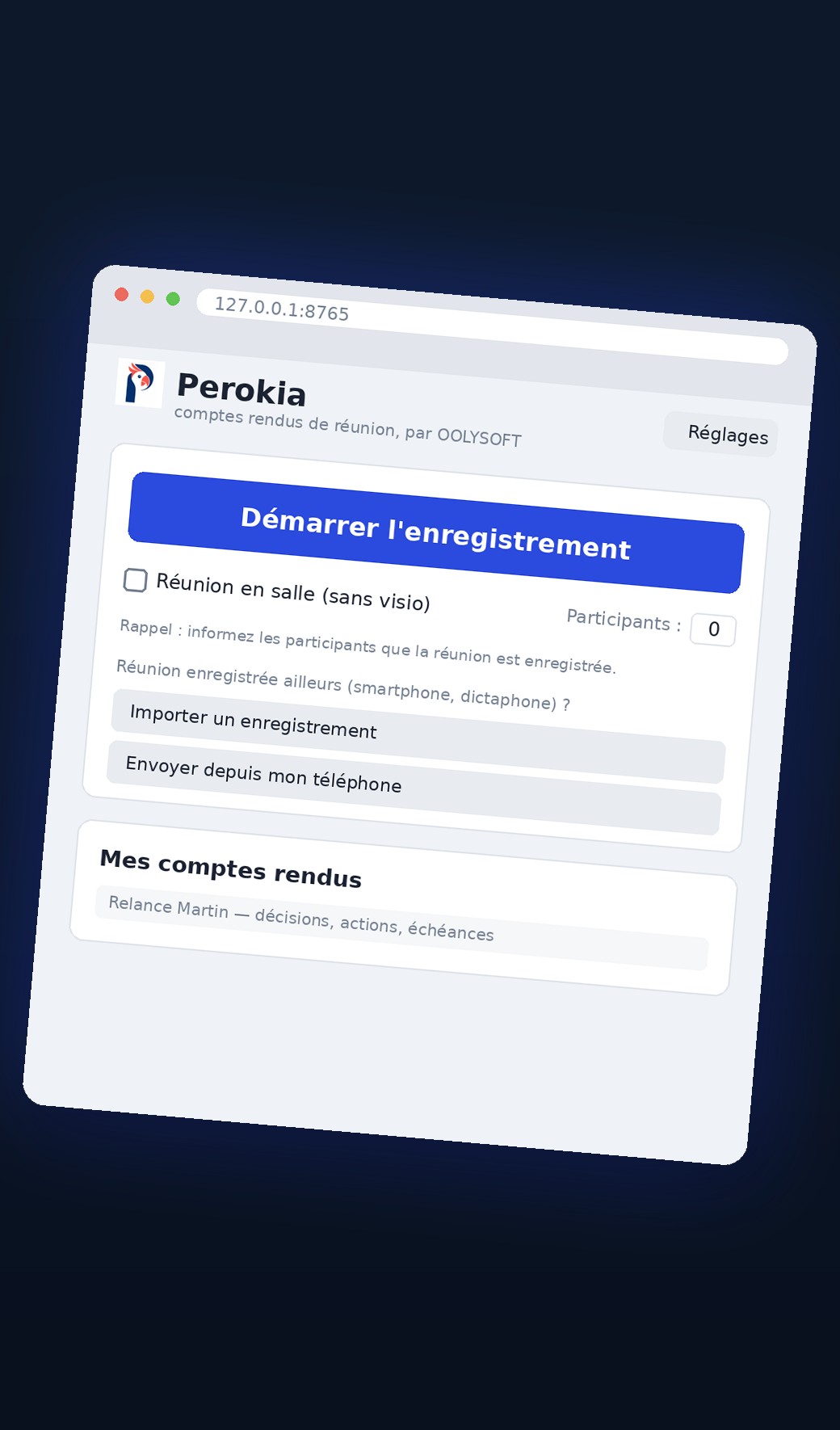 L'application Perokia de comptes rendus de réunion